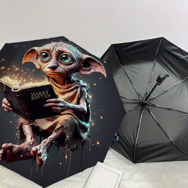 1PC Warner Harry Potter Dobby Umbrella-8-Rib Reinforced, Automatic Open, Lightweight & Durable-A40