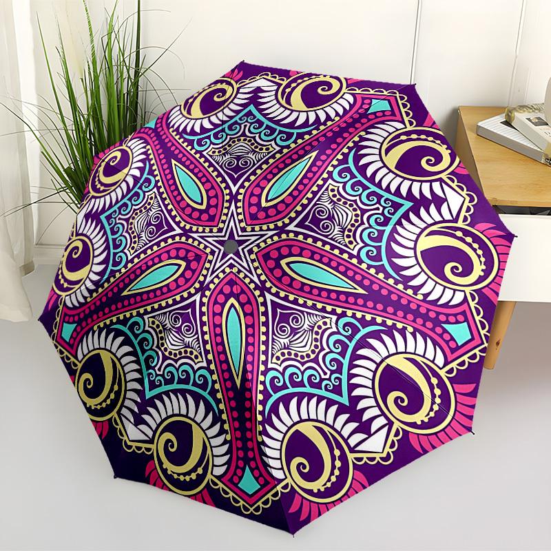 

1pc Mandala Artwork Automatic Open/Close Umbrella, Folding Compact Umbrella with Lightweight Design for Women/Men yy251028259
