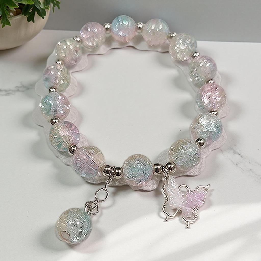 Butterfly Love Flower 10mm Handmade Beaded Bracelet - Original, Personalized, Exquisite Jewelry Gift for Friends and Newcomers