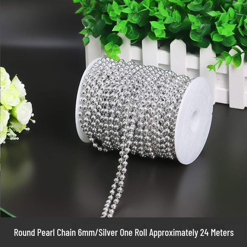 

Цепочка из золотых и серебряных бусин: Украшение для рождественской елки и декоративная гирлянда своими руками