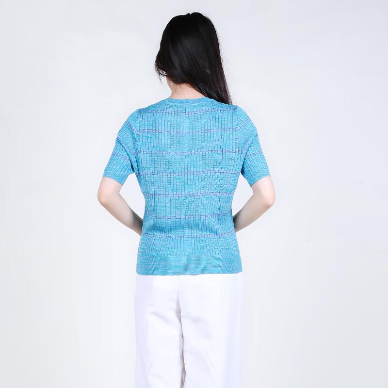 Anlom Women's Summer Short Sleeve Mulberry Silk Knit Top