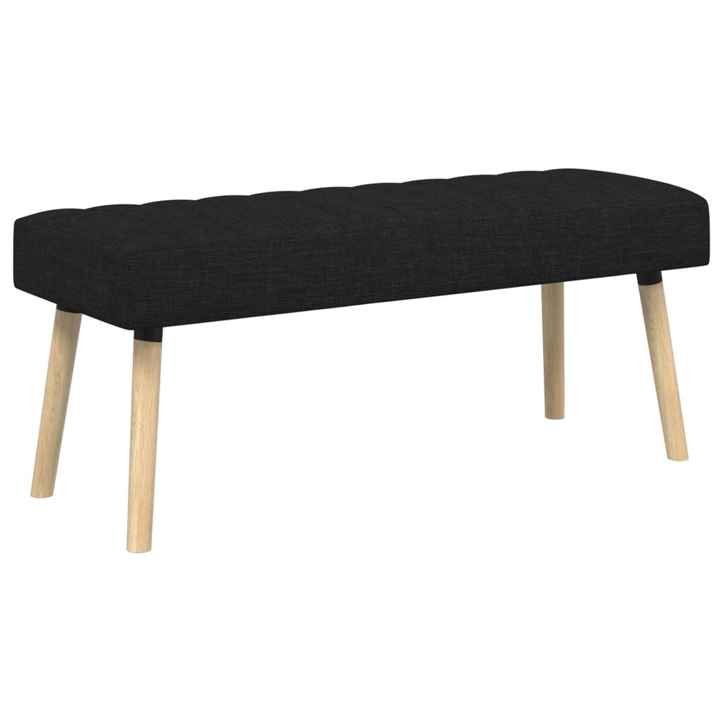 Channel Tufted Bench Black 110 X 40 X 46 Cm Fabric