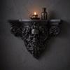 Gothic Carved Skull Storage Shelf Vintage Style Art Skull Wall Rack  Crystal Storage