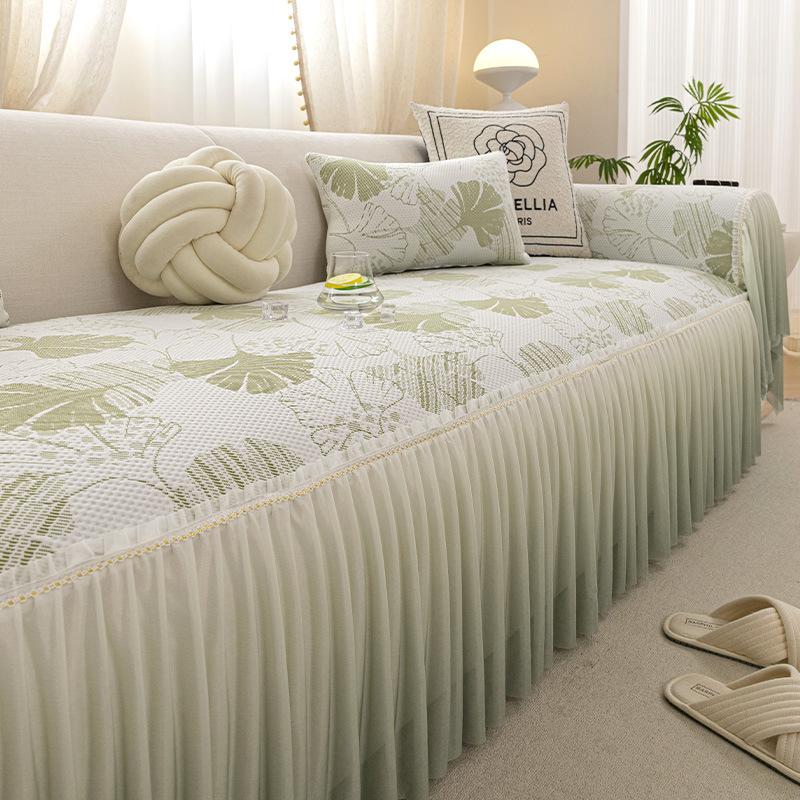 Летняя подушка для дивана летний коврик для дивана наволочка ткань 2025 новый прохладный ледяной шелк фиксированная нескользящая подушка для сиденья 7070cm 1980₽