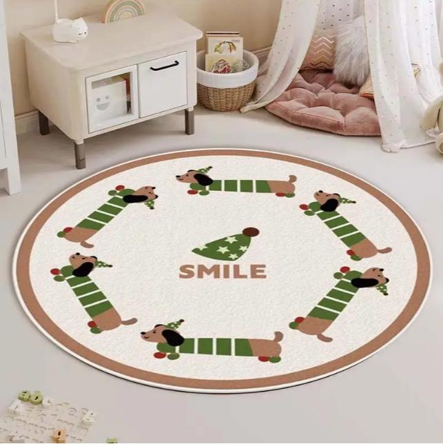 

Christmas Circular Carpet Nordic Ethnic Living Room Bedroom Decor Gift Pad New Year Area Rug Hanging Chair Mat 40x40cm