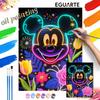 Neon Mickey Oil Painting Hand Painting Coloring Painting Handmade Diy Home Decoration Gift