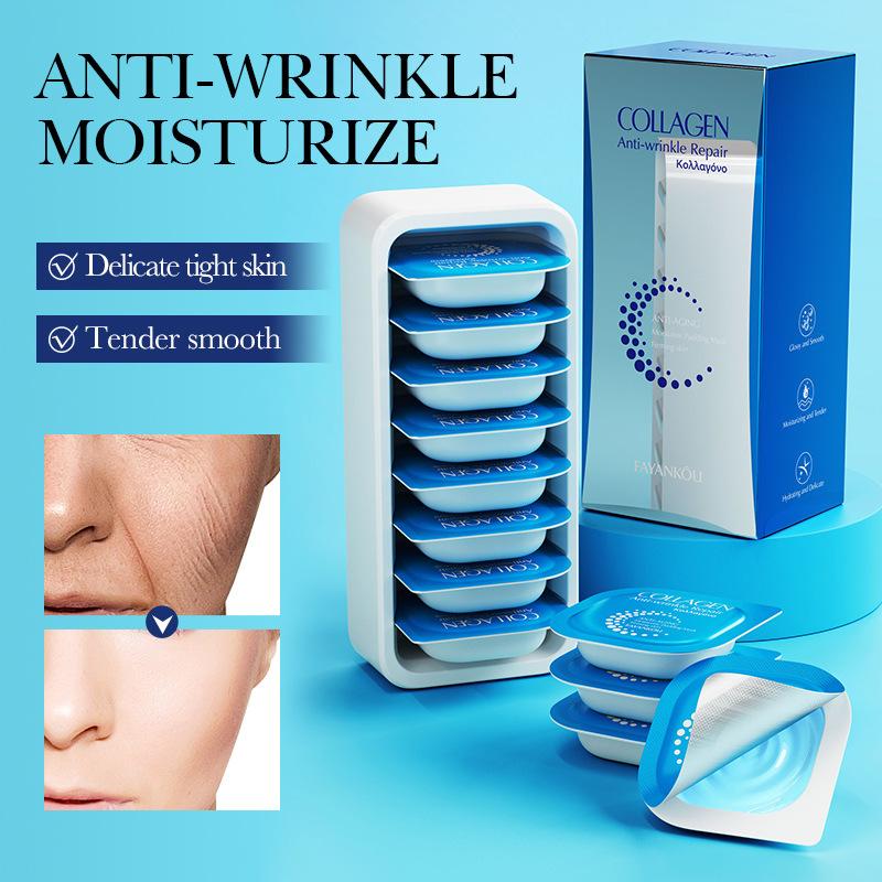 Collagen Small Pudding Mask Anti-Wrinkle Repair Moisturizing Hydration Applicator Mask Small Pack Portable Travel Pack Facial Masks