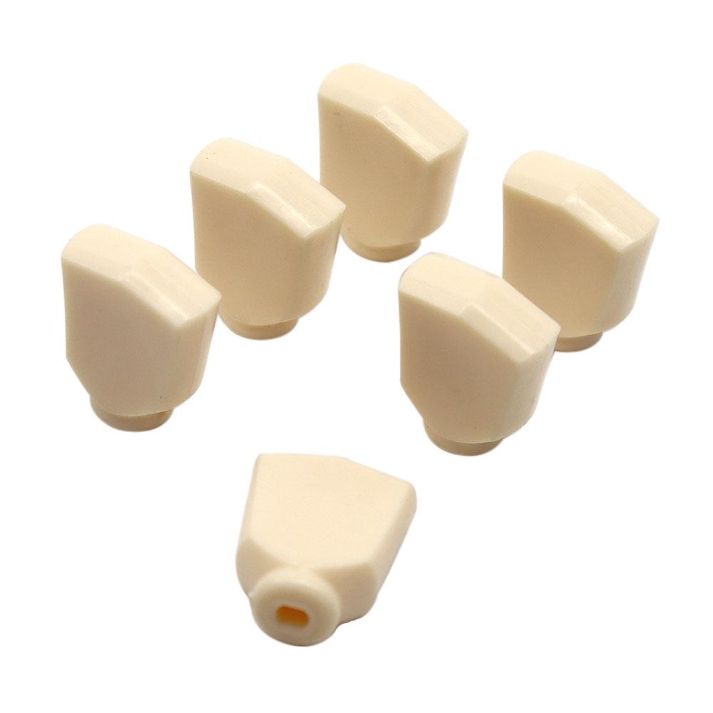 

6pcs Wooden folk Electric Guitar Tuners handle Button head hat handle Plastic Trapezoid Hand Without installation Screws Hole