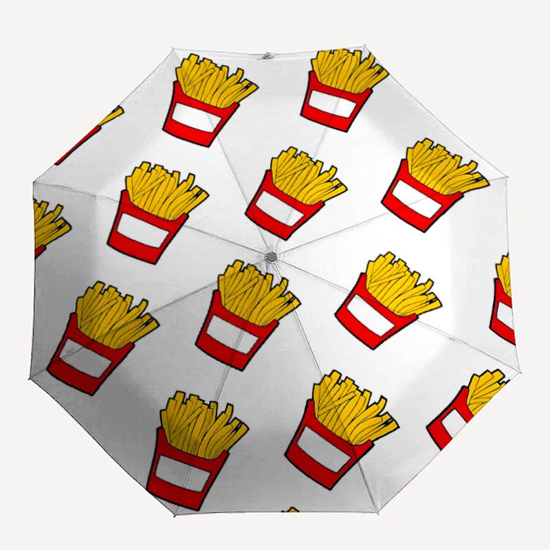 

1pc Fries FastFood Automatic Open/Close Umbrella - Compact Travel Umbrella with 8-Rib Durable Frame, Lightweight & Portable Design z26