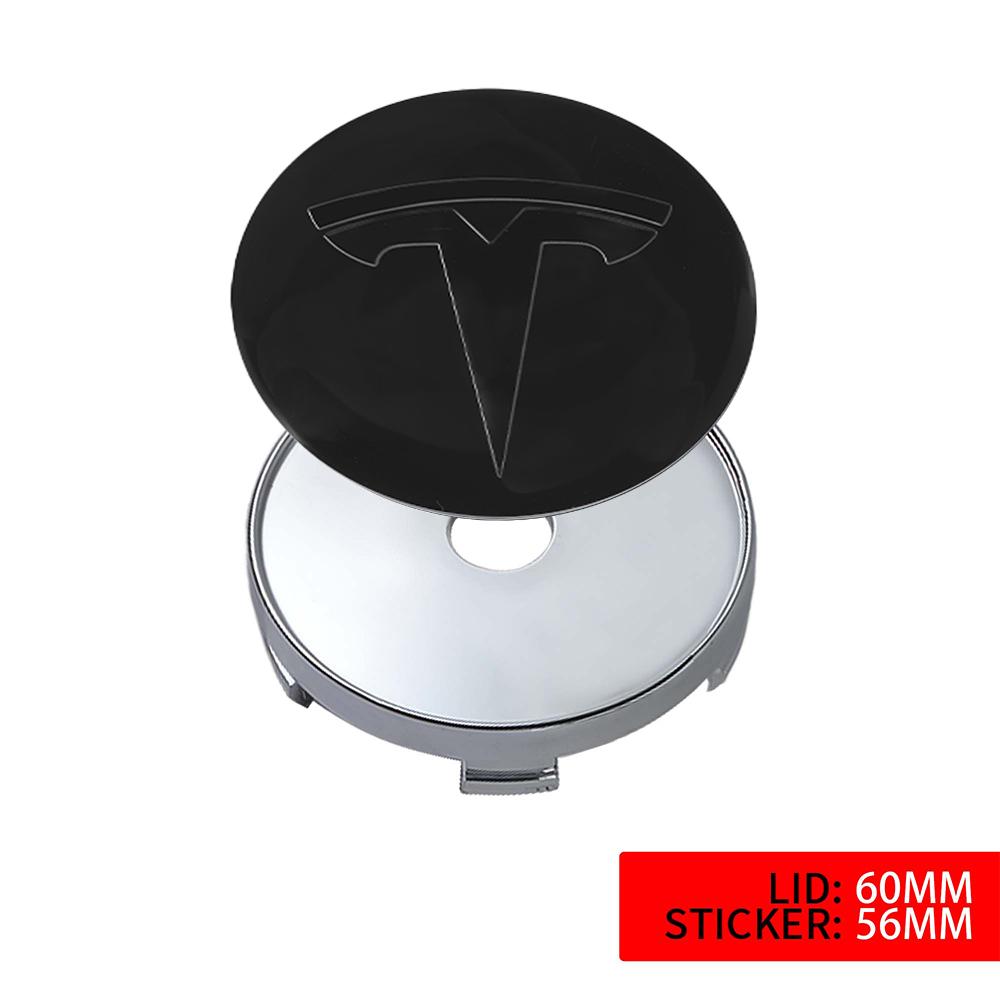 4pcs 56/60mm Car Wheel Center Cover Sticker Tire Hub Cap Badge Covers For Tesla Model 3 Model S Model X Model Y Coil Accessories