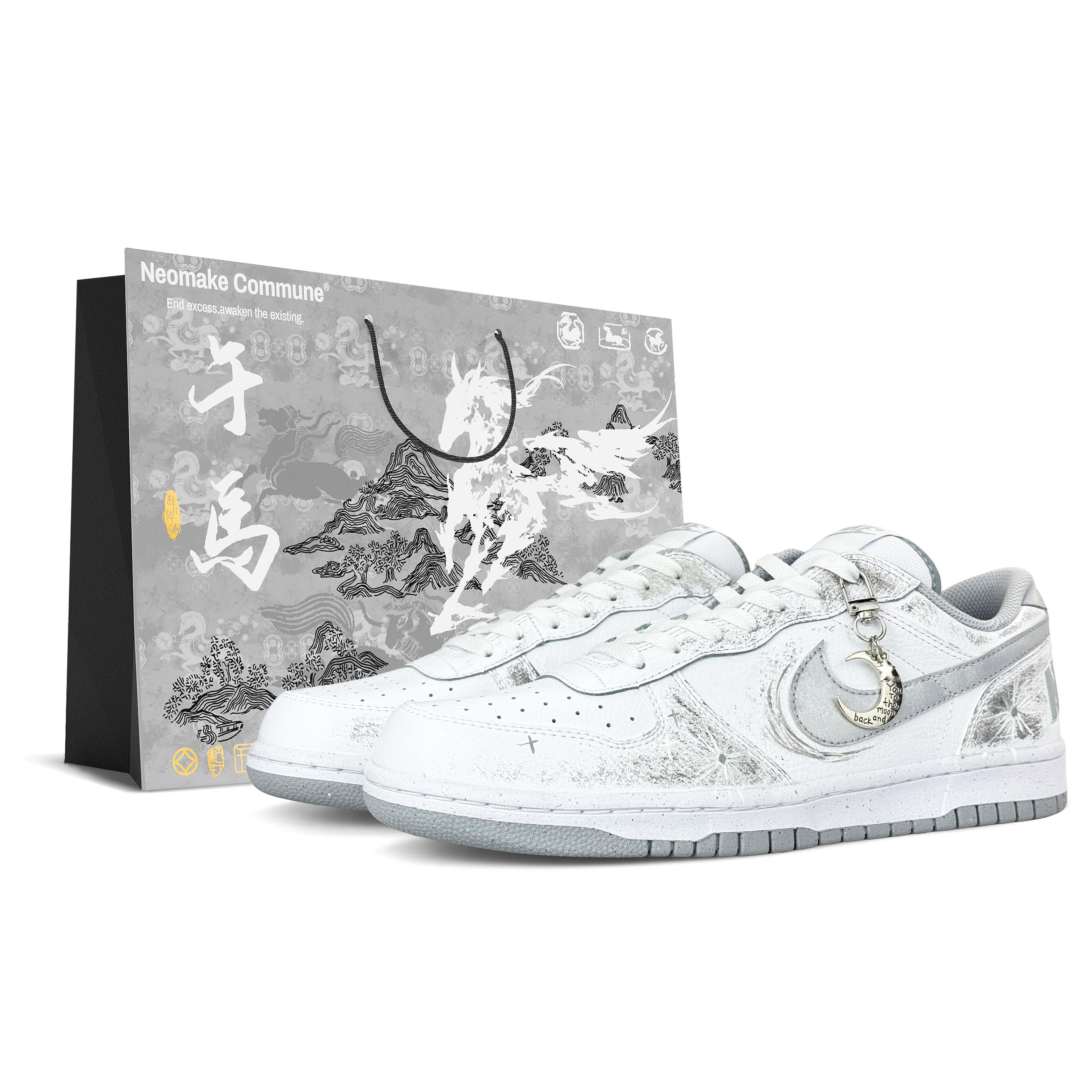 

Nike Big Abrasion Resistant Low top Skateboard Shoes Unisex Gray White 355152-106(Team1735-D) 44