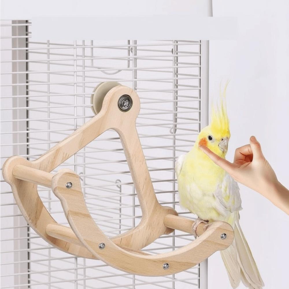 Hanging Bird Swing Toys Bite Resistant Rocking Perch Stand Parrot Stand Wheel  Cage Accessories