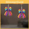 Creative Rainbow Bow Women's Acrylic Earrings For Casual Wear