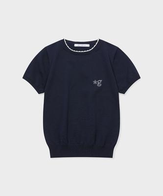 Geulleondeun Cool bavlněný pletený top (Ink Navy)