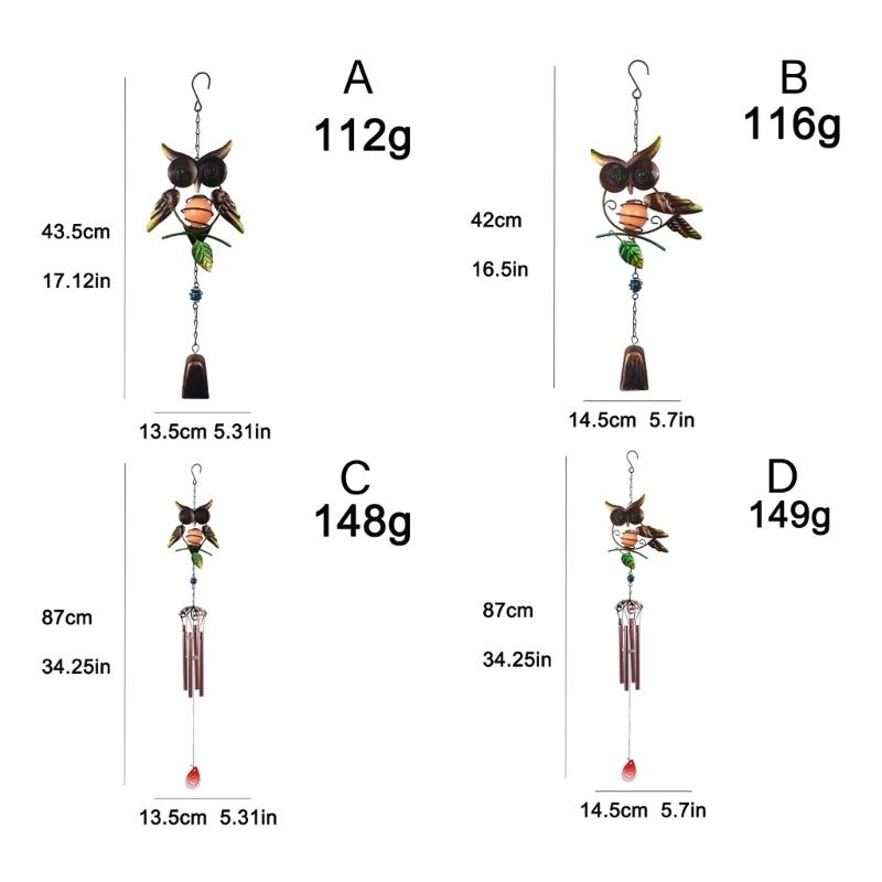 Owl Wind Chime Wall Art Hanging Decoration for Backyard Owl Windbell Indoor Outdoor Wall Sculpture for Bedroom Balconies