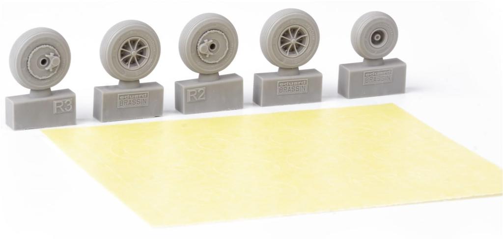 Eduard 1/48 Brassin Westland Sea King Wheels (for Airfix) Plastic Model Kit Parts EDU648930