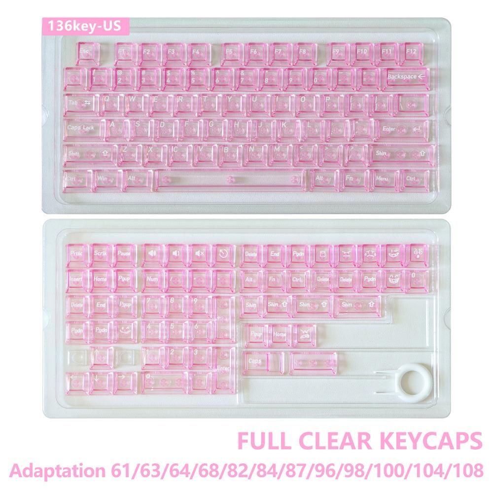 Full Transparent Transparent Keycaps Ice Transparent Color Keycaps Mechanical Keyboard Keycaps Crystal Clear ABS
