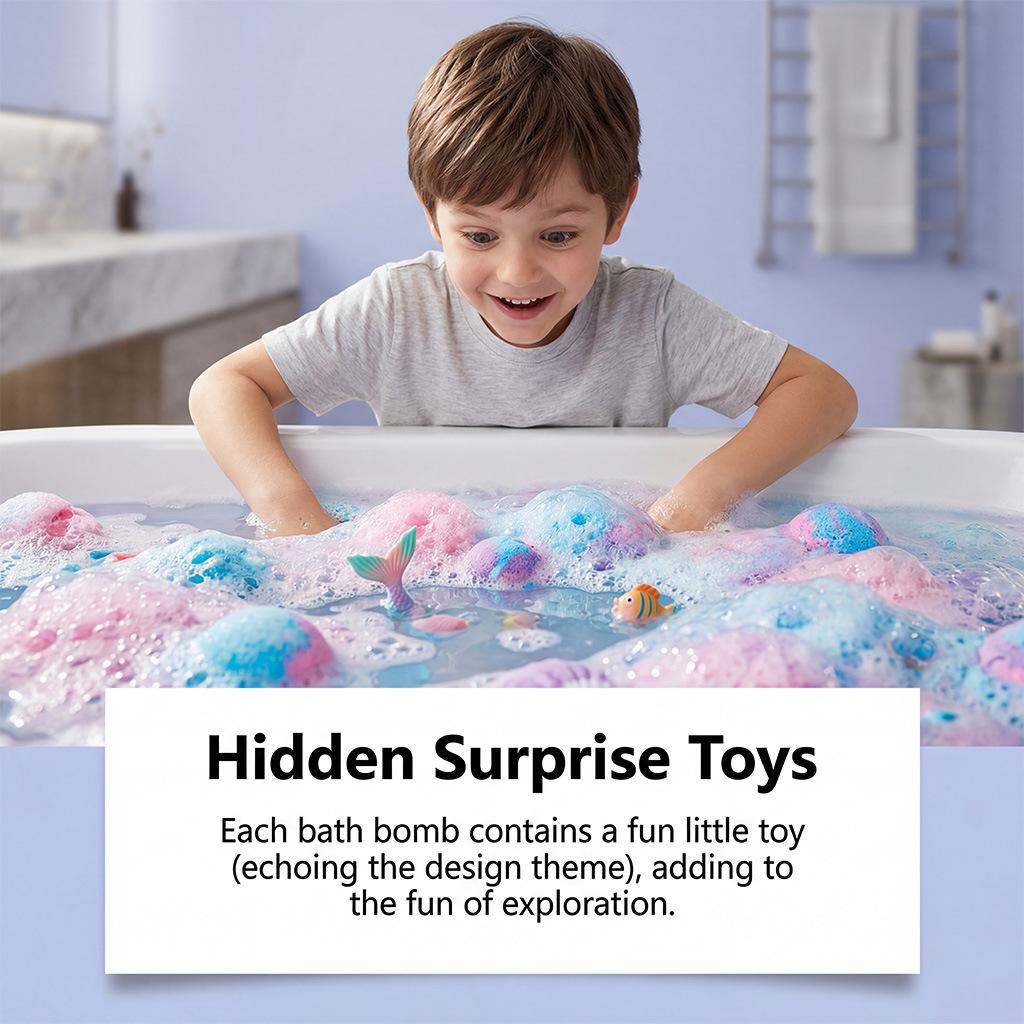 Mixed Shape Bath Bombs Set, Foaming Gentle Body Cleansing Bath Balls, Fun Aromatherapy Fizzies, Skin Soothing Gift