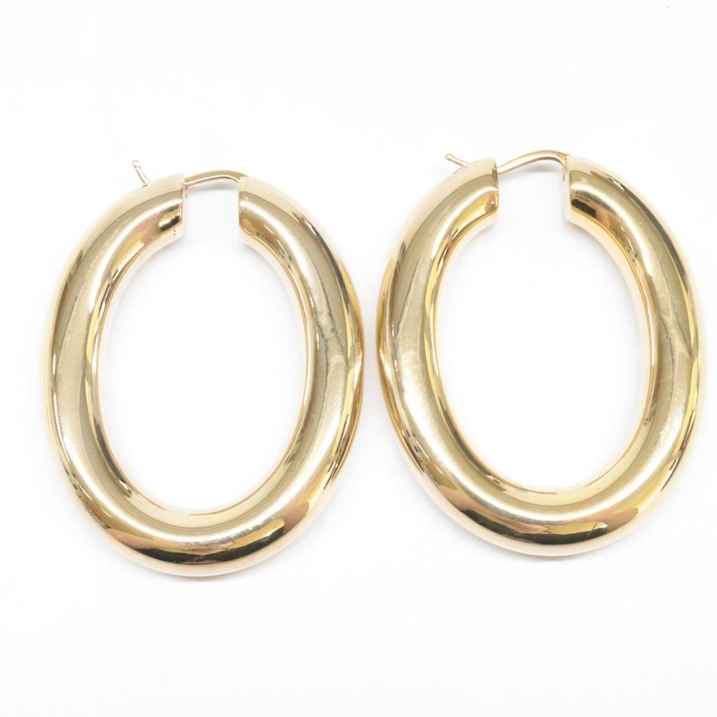 JIL SANDER 925 Oval Hoop earring Gold colorUsed