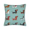 Pillow Cover Flat Various Dog Breeds Illustration  Retro Trendy Pillow Case For Sofa Home Decoration Pillowcases