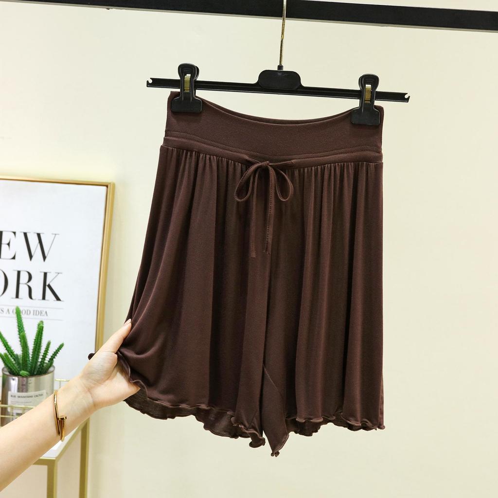 Women's Modal High-Waisted Lace-Up Summer Pajama Shorts