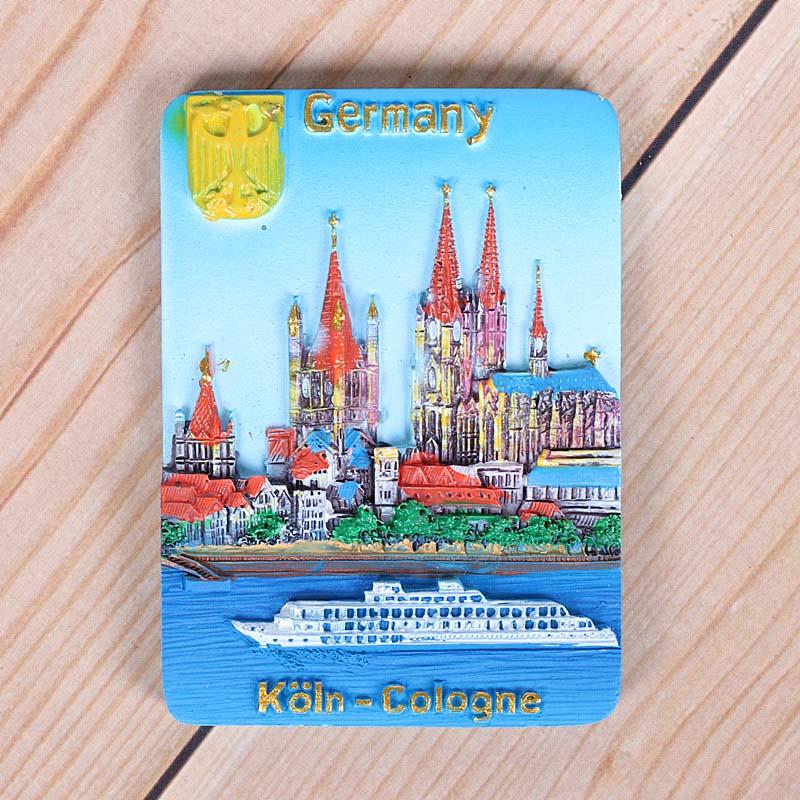 Tysk kjøleskap klistret Berlin bygning magnet klistret 3d kjøleskapsmagneter Heidelberg Kölnerdomen Verdensturisme suvenirer