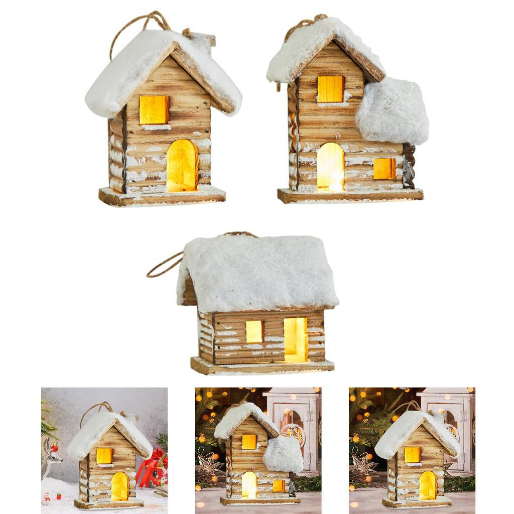 Christmas Village House Christmas Hanging Ornament Lighted House Home Decor Gift