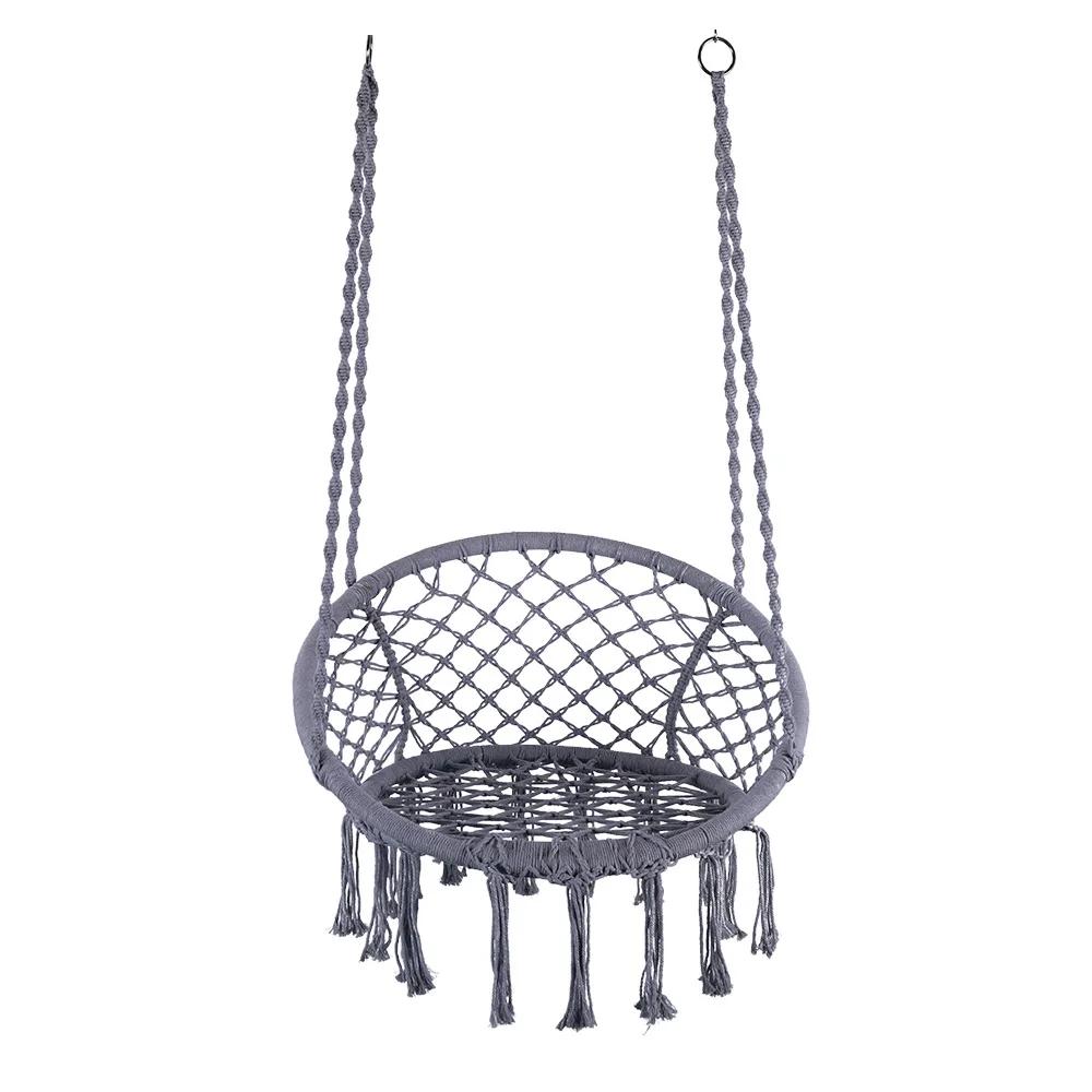 Кресло-качели для отдыха в скандинавском стиле, плетеное из хлопковой веревки, домашнее кресло для ленивого отдыха в спальне, уличное садовое кресло, кресло для релаксации, пляжные кресла