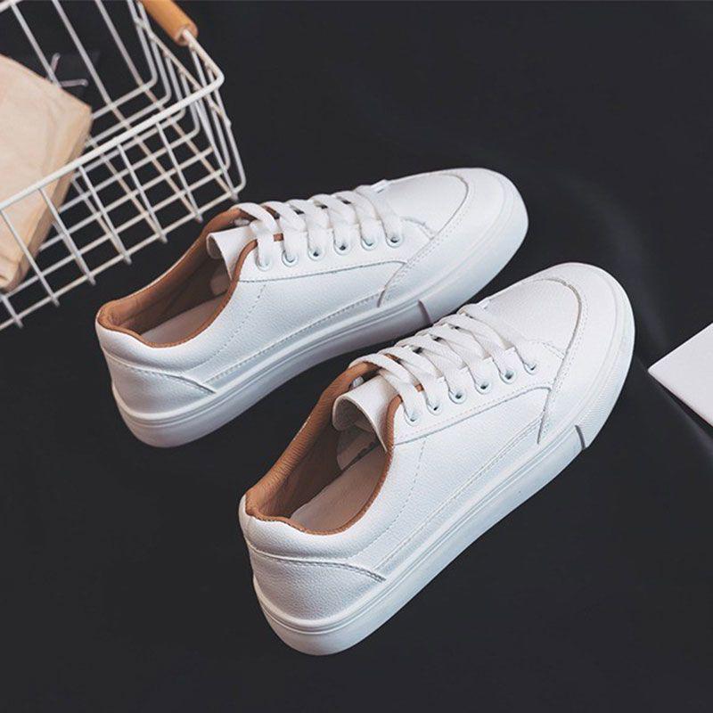 

2025 Retro Hong Kong Style White Sneakers for Women - Versatile Casual Platform Shoes for Spring & Autumn, Korean Street Style 35
