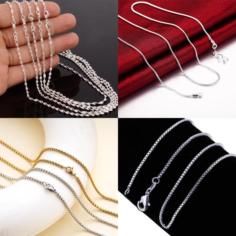 Cross Border Goods From Europe America Along Island Silver Plated Necklaces Jewelry Women Water Wave Chain Pendants With Short Collarbone Accessories