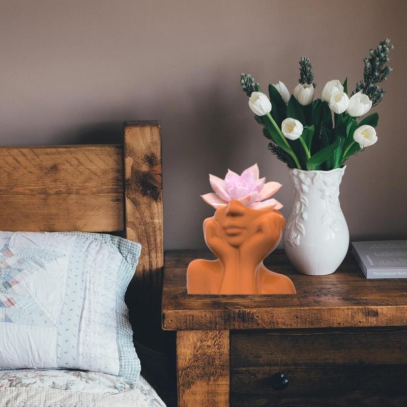 Succulents Flower Pot Resin Silicone Mold Suitable for Diy Garden Concrete Flower Pot Candle Holder Crafts Home Decor