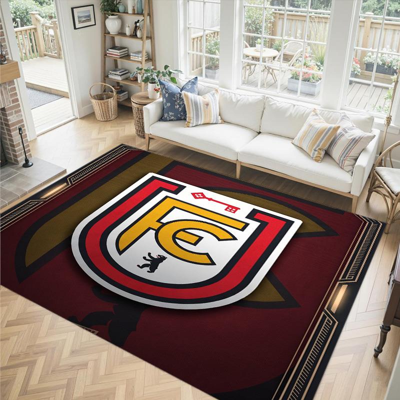 Union Berlin FC Design Crystal Velvet Carpet Cozy Non?Slip Printed Rug For Bedroom Living Room Entrance