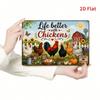 Vintage Farmhouse Metal Tin Sign, Rustic Rooster Sunflower Decor, Barn Wall Art – Life Is Better with You