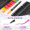 1PACK Double Head Watercolor Pen Soft Head Marker Children's Washable Art Color Pen Adult Books Cards Painting Craft Set, Teacher's Office Supplies