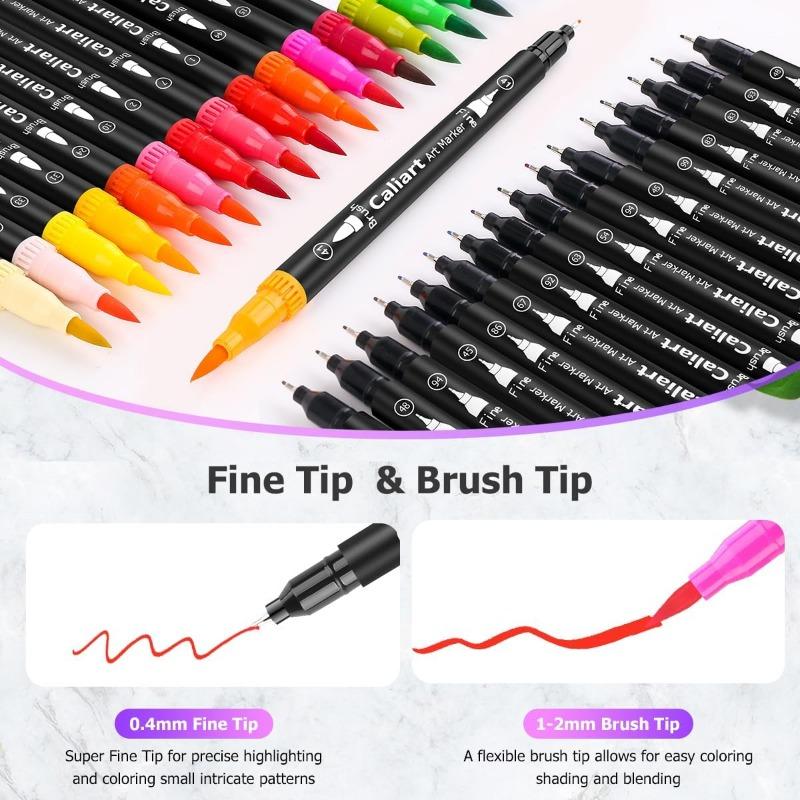 1PACK Double Head Watercolor Pen Soft Head Marker Children's Washable Art Color Pen Adult Books Cards Painting Craft Set, Teacher's Office Supplies