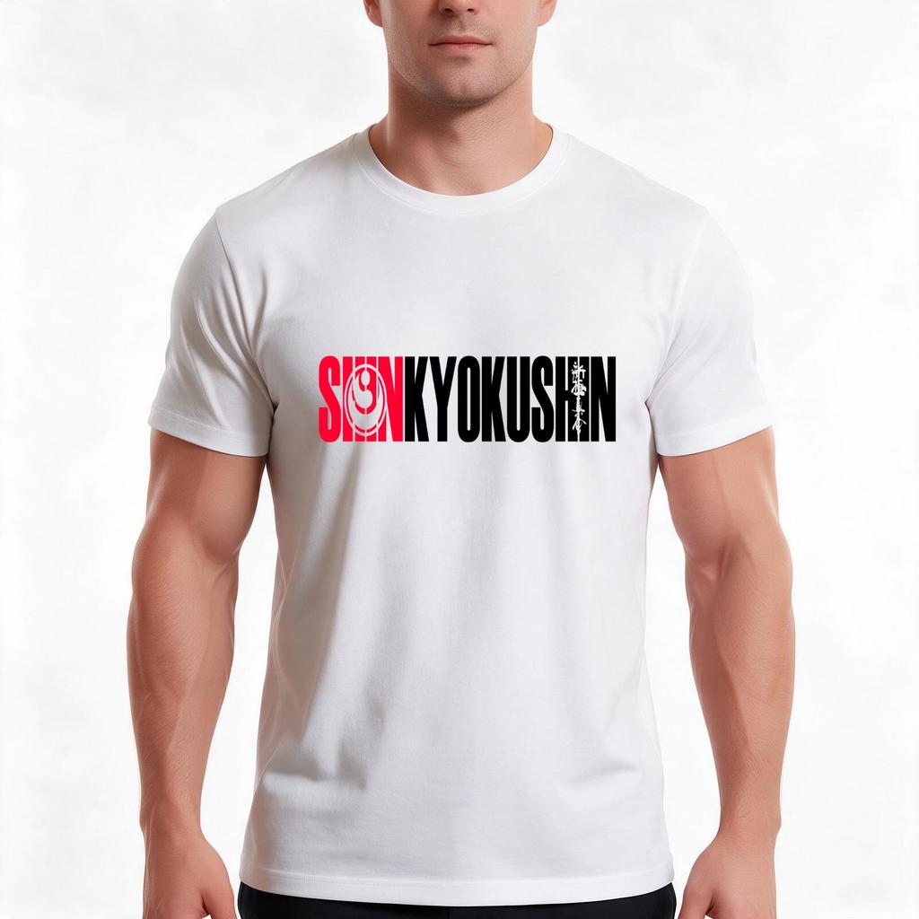 Shinkyokushin TShirt Summer Casual Cotton Tee Oversized Streetwear Tops Vintage Graphic Print Loose Fit Short Sleeve