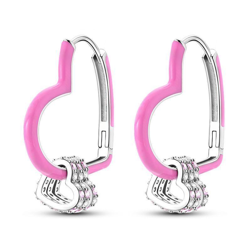 Orstarry 925 Silver Crystal Circular Eardrops Drop Earrings Women Earrings Charm Fashion Versatile Party Jewelry Gifts