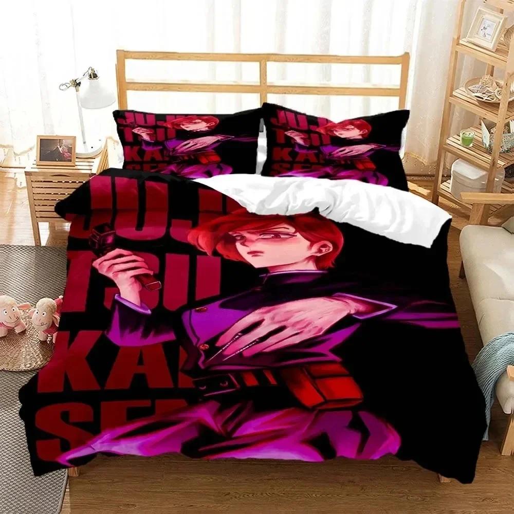 3D Print Anime Jujutsu Kaisen Gojo Satoru Comfortable Duvet Quilt Cover Pillowcase Bedding Set  Bedroom Decoration Home Textile