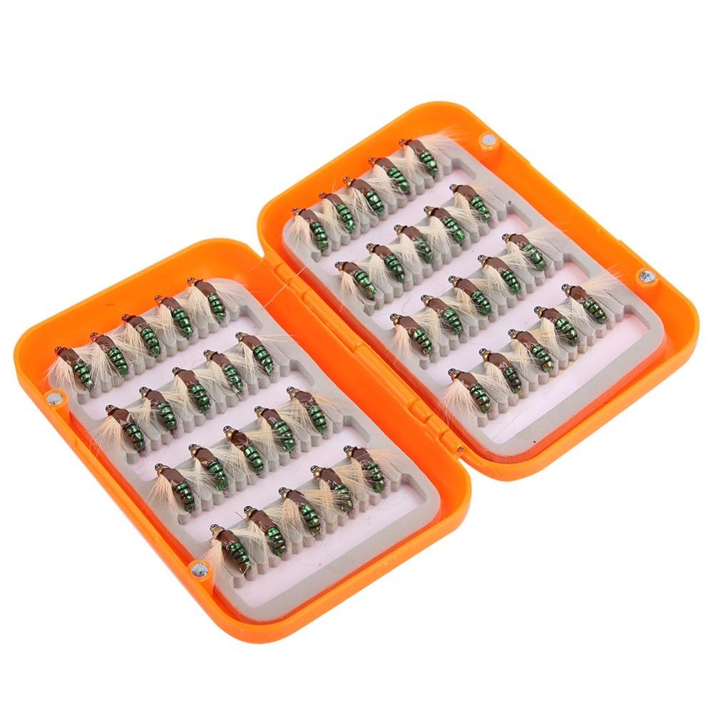 40PCS Multicolor Fishing Trout Flies Lifelike Fishing Bait Durable Fly Fishing Flies Fly Fishing зелёный