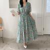 New Arrivals Open Run Women Flower Dress Chiffon Ribbon Wrap Style