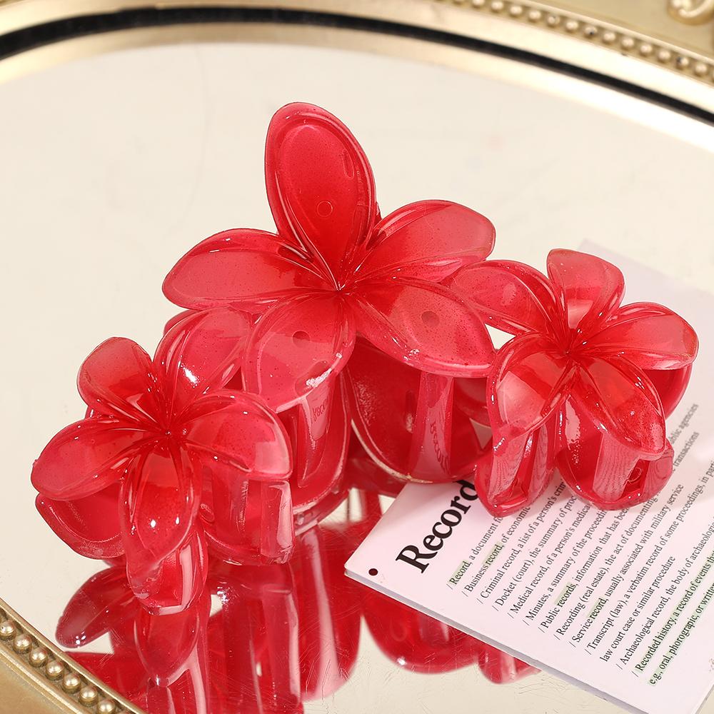 

2025 new Flower Hairpin Clip Back of Head Hairpin Shark Clip Japanese and Korean Seaside Vacation Hair Accessories for Women червоний
