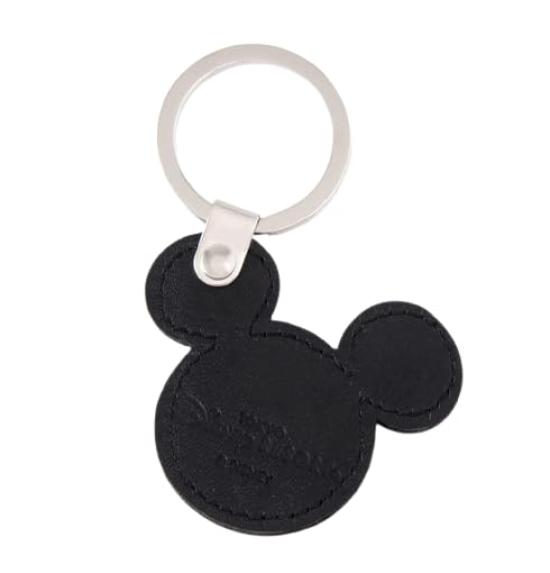 

[disney] Mickey Mouse key chain, cowhide leather key ring, Tokyo Disney Resort exclusive key holder, black