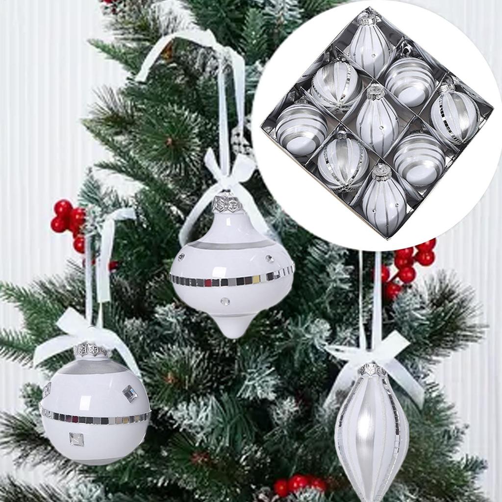 Christmas Balls Decoration 9 Pieces Ball Decorations 3.2 Inches Shatterproof Ornaments For Home Winter Party Outdoor Holiday