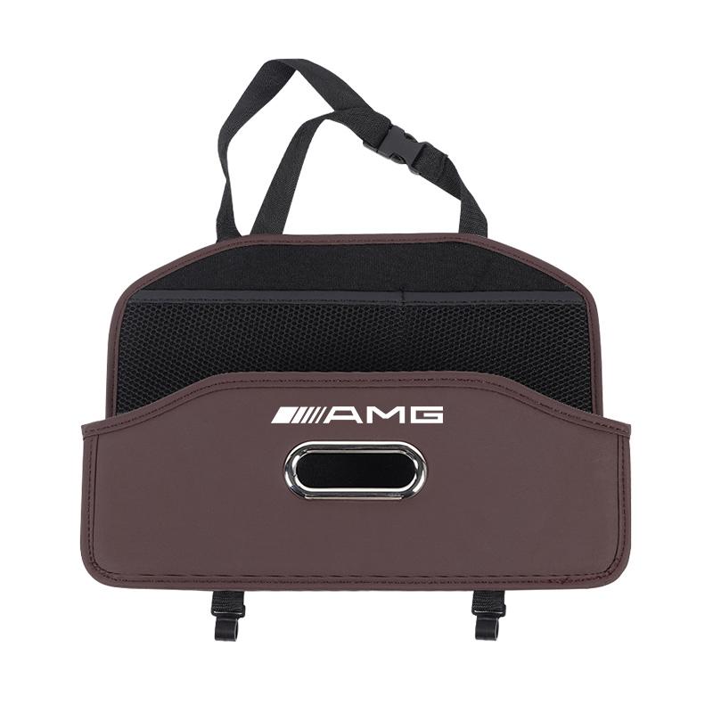 Car Seat Back Storage Box Multi-Functional Tissue Box Cup Holder Hook Storage Box Accessories Car Decal For Mercedes Benz AMG W2