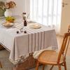 Premium Linen Look Tablecloth Dining Table Coffee Rectangular Cotton Blend Anti-Wrinkle Decorative Cover