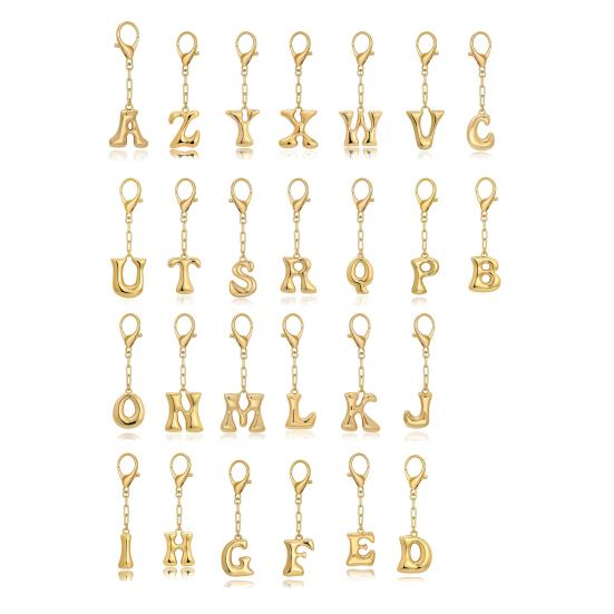Letter Keychain Mini 3D Alphabet Charm Key Chain with Lobster Clasp Lightweight Bags Keys Bracelets Accessory