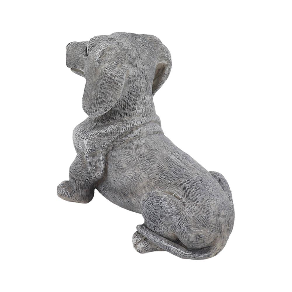 Grey Dog Shaped Desktop Ornament Outdoor Yard Animal Statue  Living Room Shelf Display