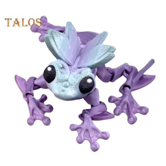 

3D-печатная фигурка лягушки, подвижные суставы, модель фигурки лягушки, игрушка, шарнирная фигурка животного, домашний офис, книжная полка, украшение для рабочего стола, орнамент синий/фиолетовый