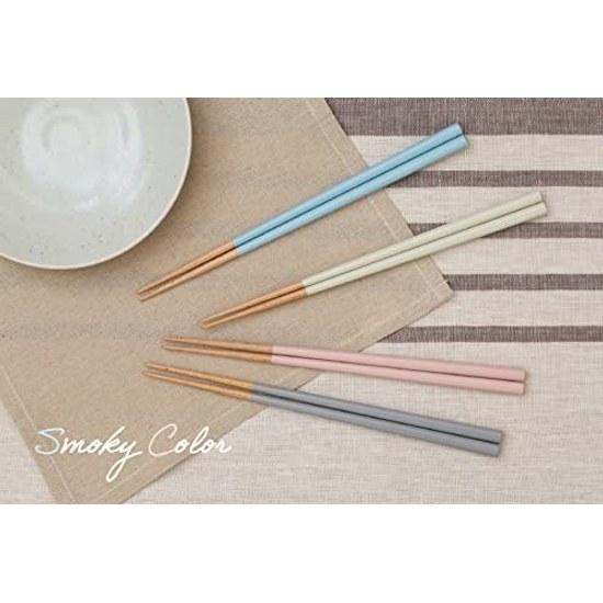 Nakano Chopsticks Coated Dishwasher Safe Natural Wood 23cm Dusty Color Ivory Non-Slip Processing Easy Grip Wakasa Made Japan