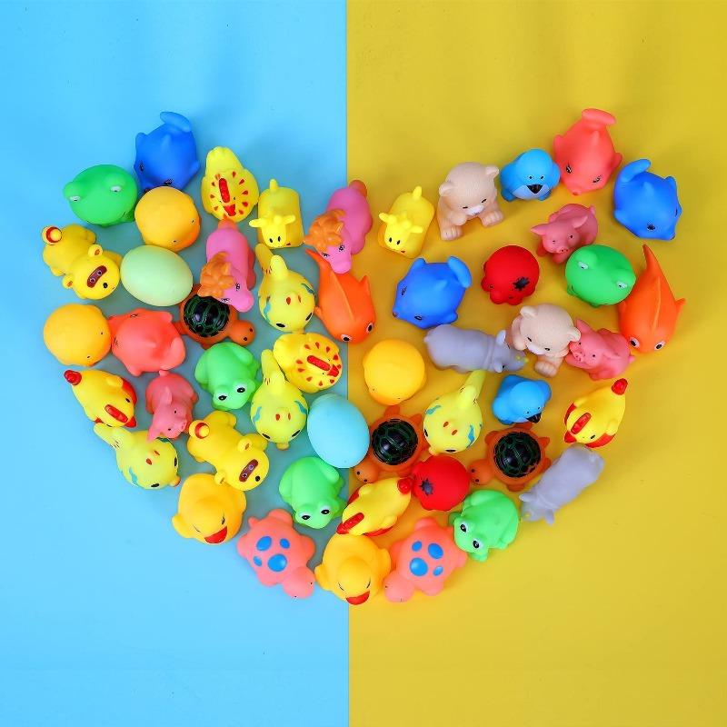 13pcs Baby Kids Bathing Toys Cute Animals Swimming Water Toys Soft Rubber Float Squeeze Sound Kids Wash Play Funny Toys Gifts